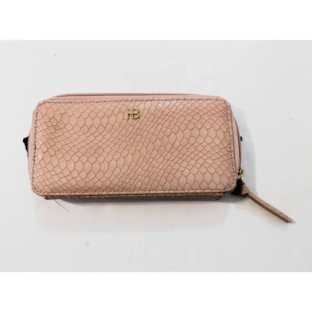 Hudson & Bleecker Wallet Pink Faux Snakeskin Zip Around 7.5"x3.5"x1" - Picture 5 of 6
